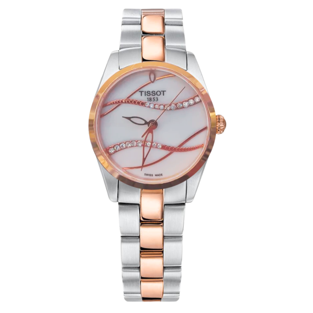 Tissot T-Wave – 30 mm Nacrée & Acier Bicolore Or Rose