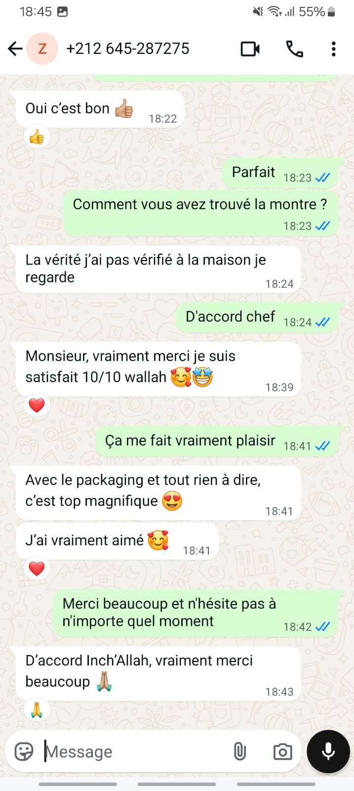 Témoignage client WhatsApp 6